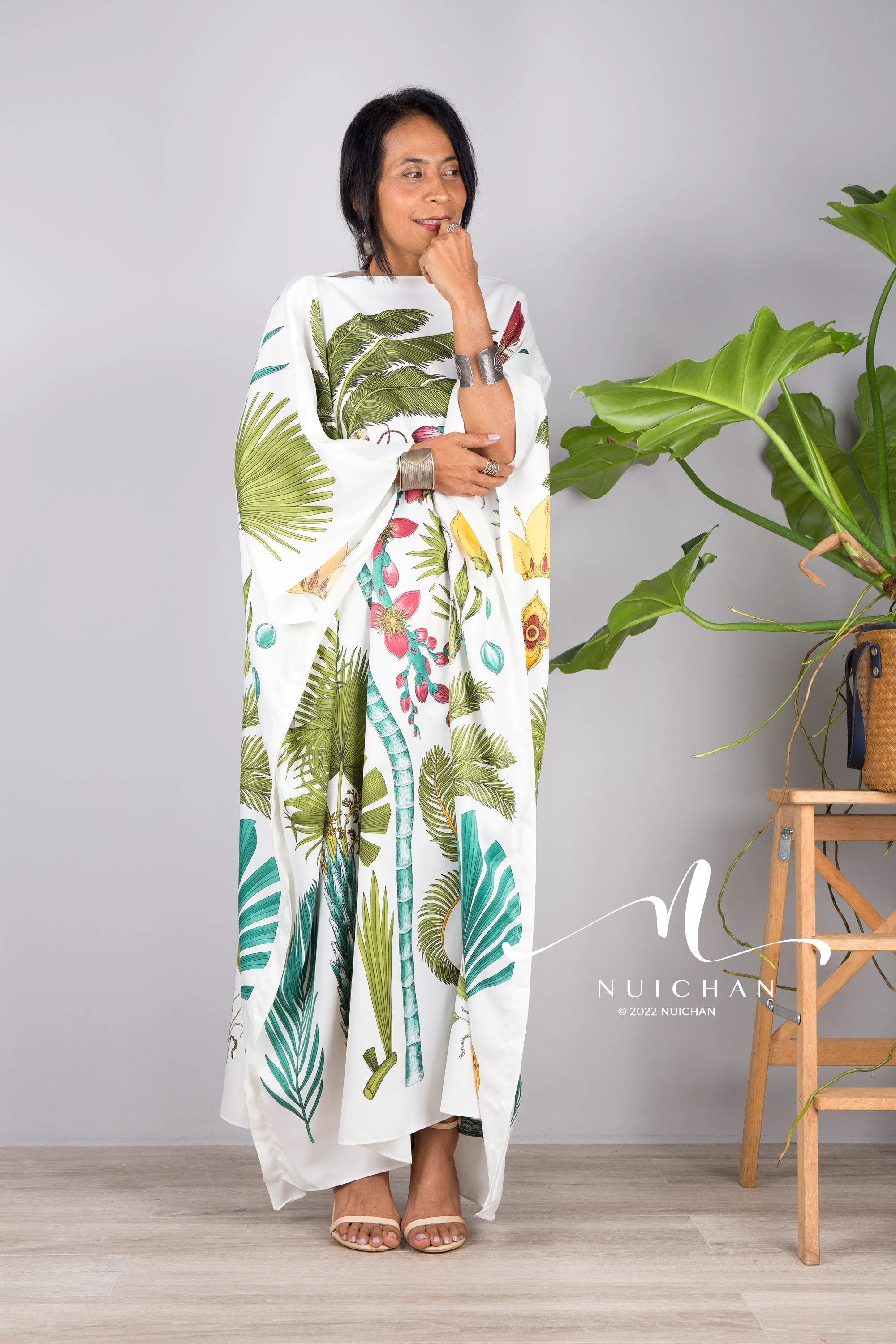 Silk kaftan dress