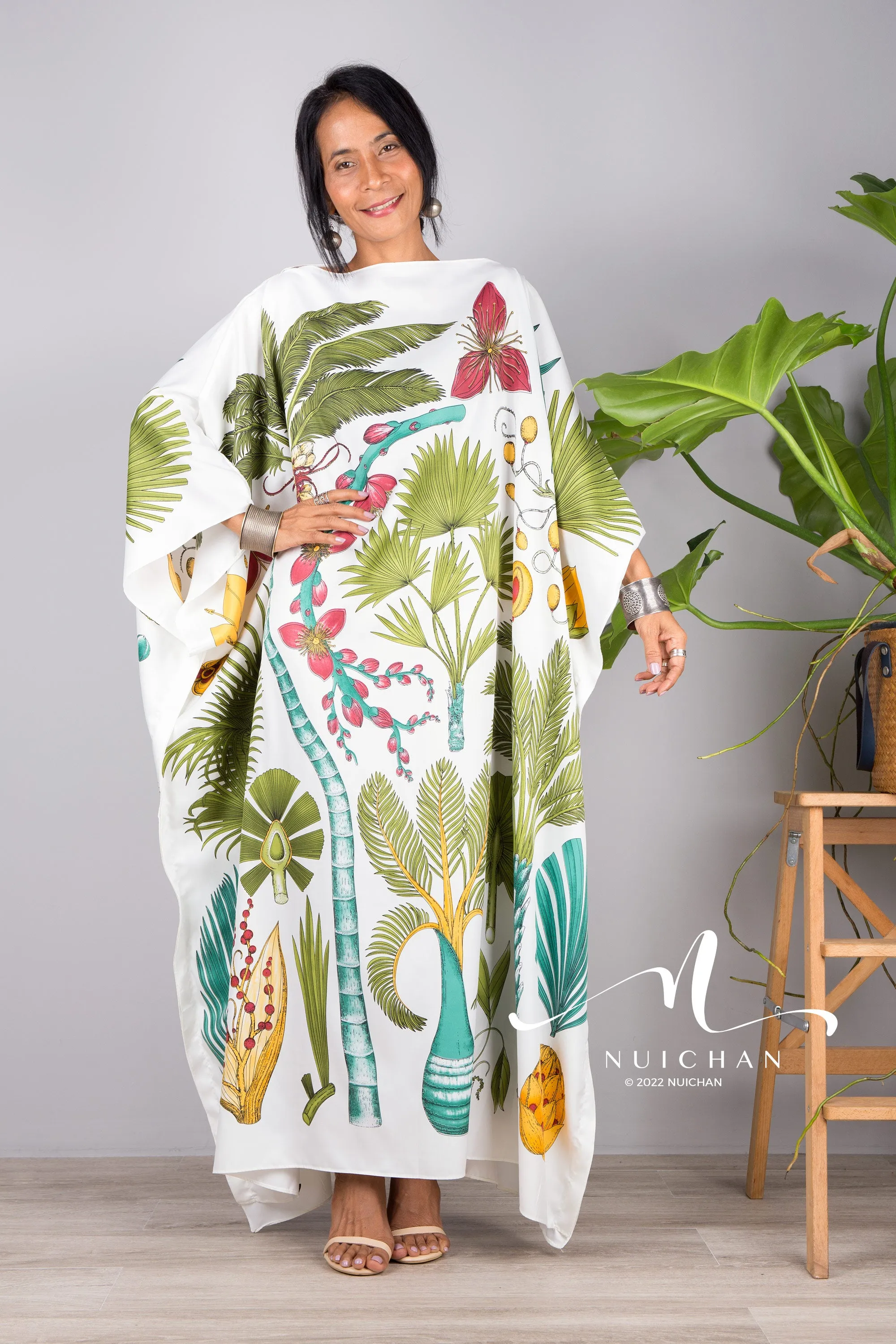 Silk kaftan dress