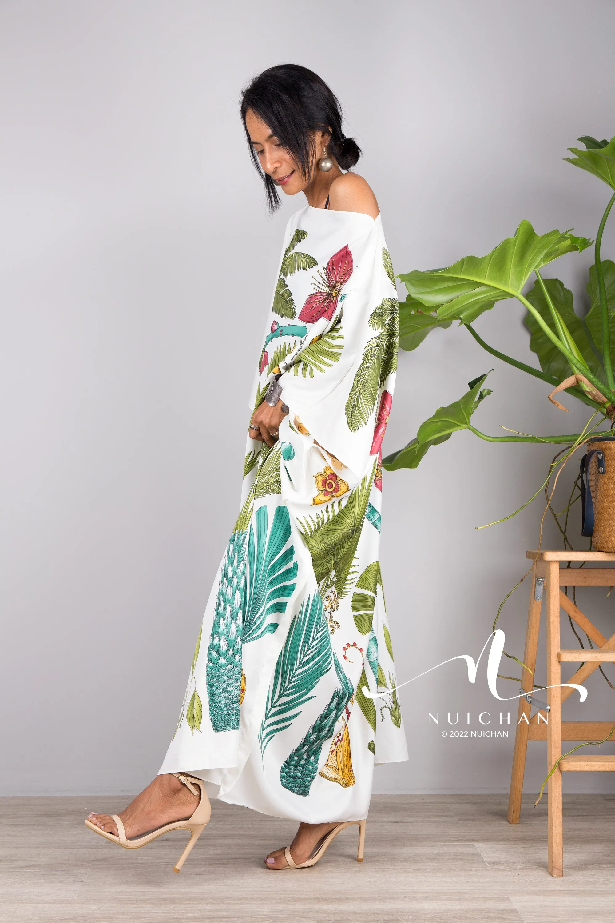 Silk kaftan dress