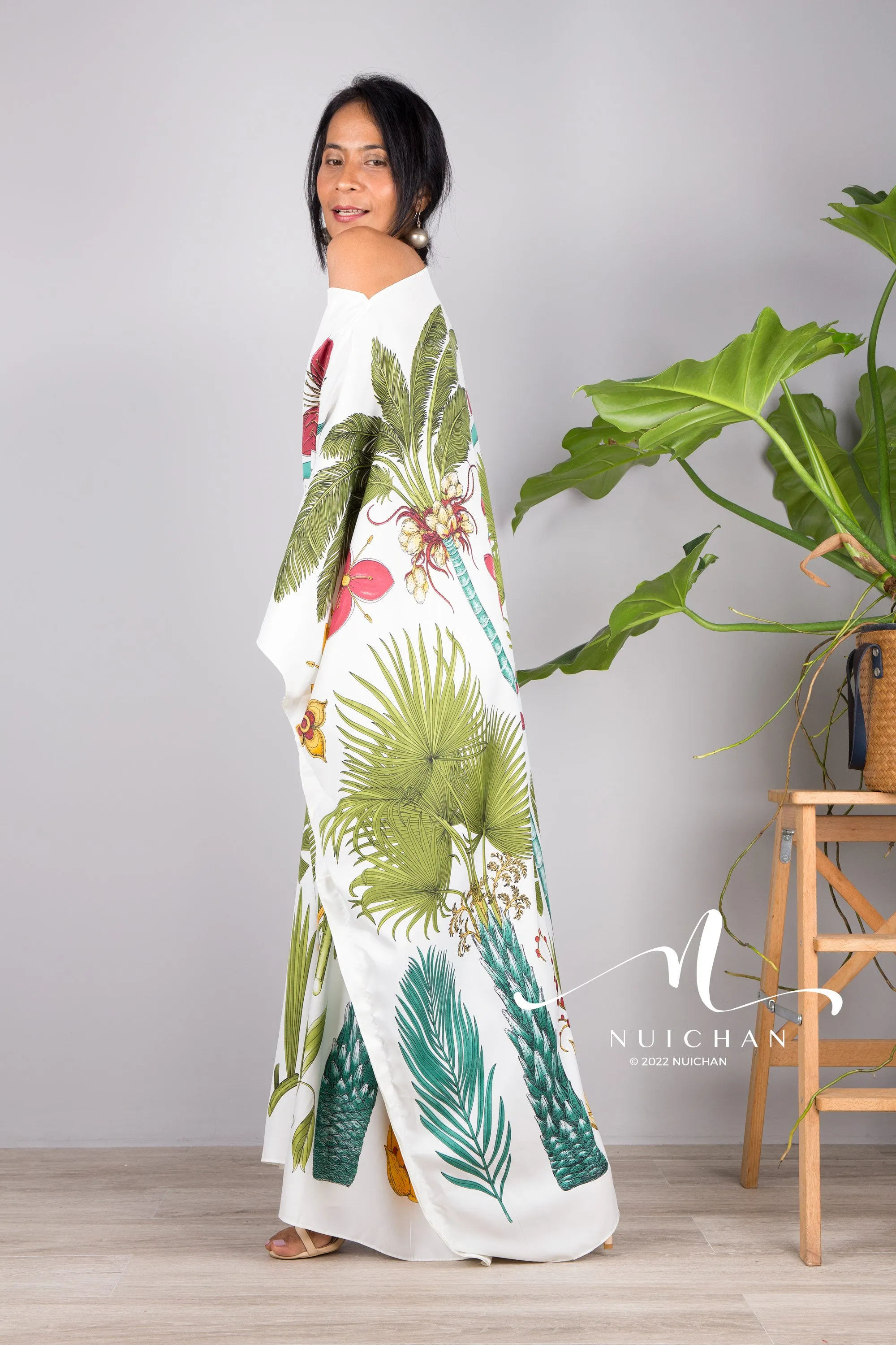 Silk kaftan dress