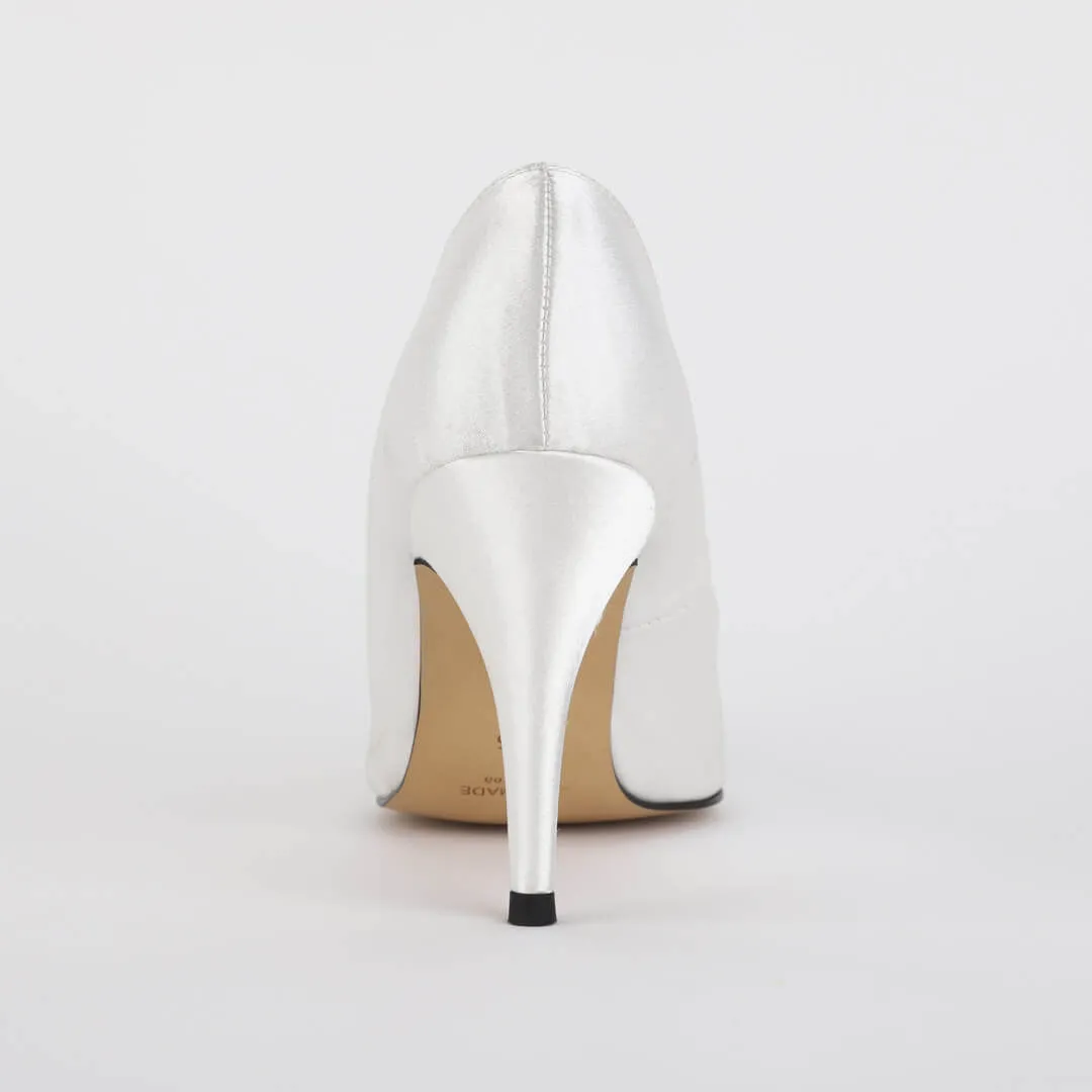 *UK size 2.5 - KIBON - classic satin beige, 9cm heels