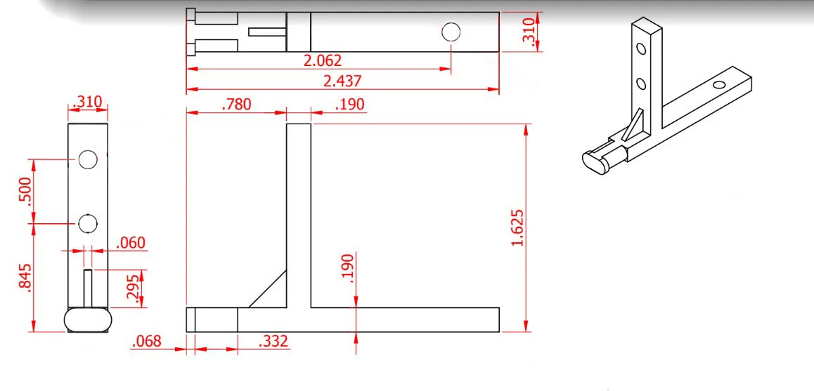 WRS 2-1/2" L-Shaped Pivot Bar - Die-Cast